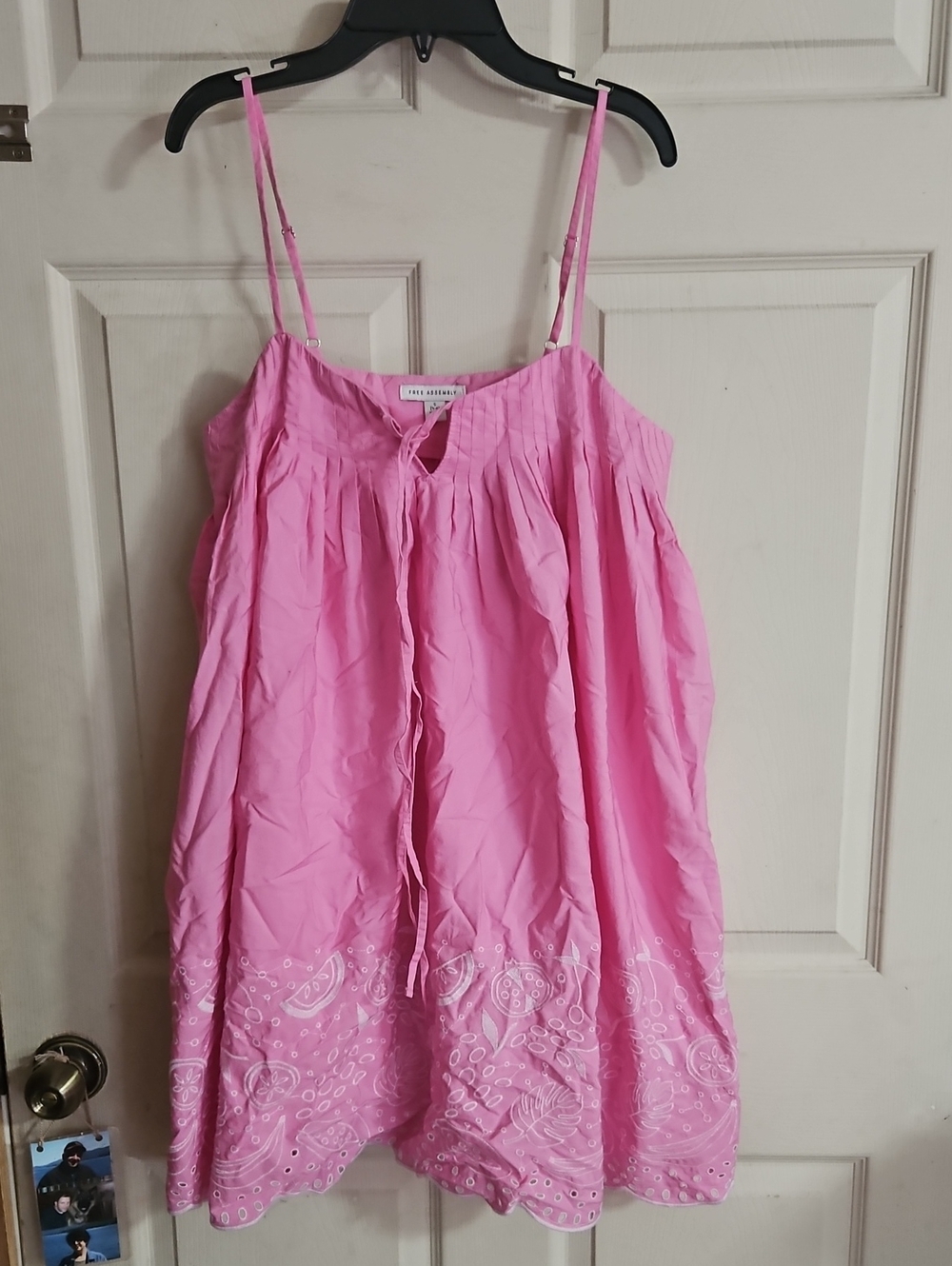 Free Assembly Women's Cotton Pintuck Mini Dress: PINK: NEW WITHOUT TAGS: S (4-6)